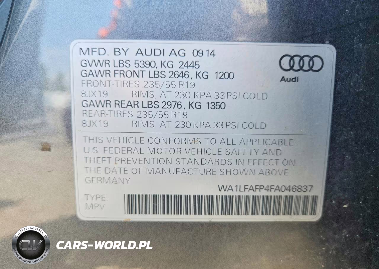 2015 Audi Q5 Premium Plus VIN:WA1LFAFP4FA046837 - 12