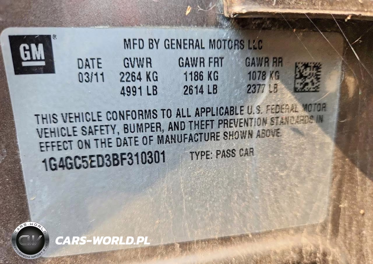 2011 Buick Lacrosse Cxl VIN:1G4GC5ED3BF310301 - 13