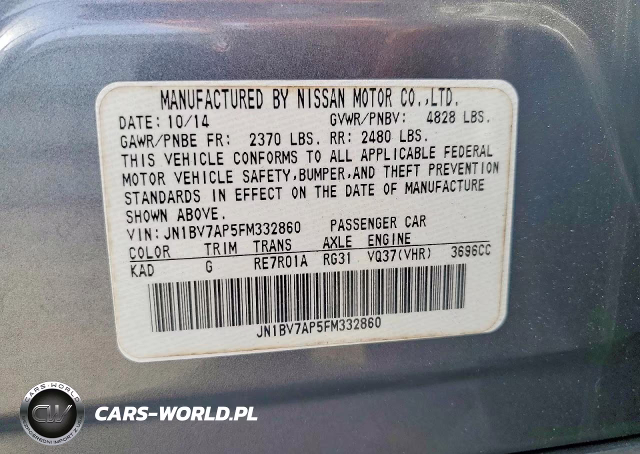 2015 Infiniti Q50 Sport VIN:JN1BV7AP5FM332860 - 12