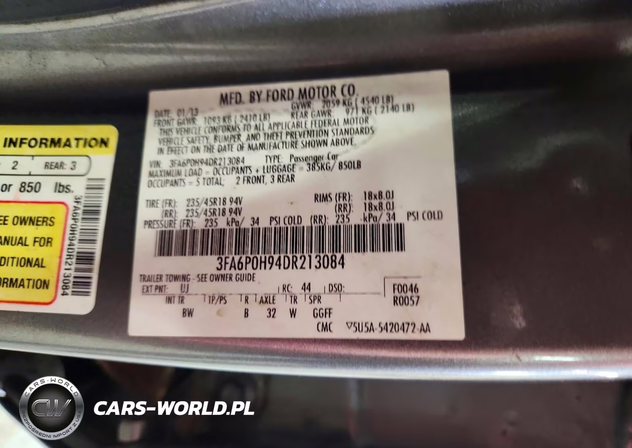 2013 Ford Fusion Se VIN:3FA6P0H94DR213084 - 12