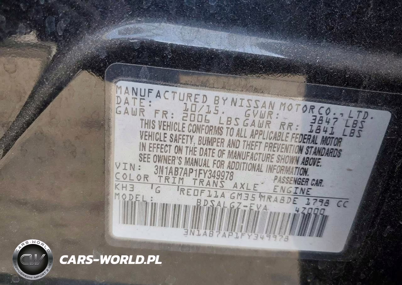 2015 Nissan Sentra Sl VIN:3N1AB7AP1FY349978 - 12