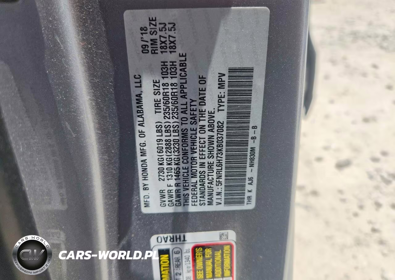 2019 Honda Odyssey Exl VIN:5FNRL6H73KB037082 - 13