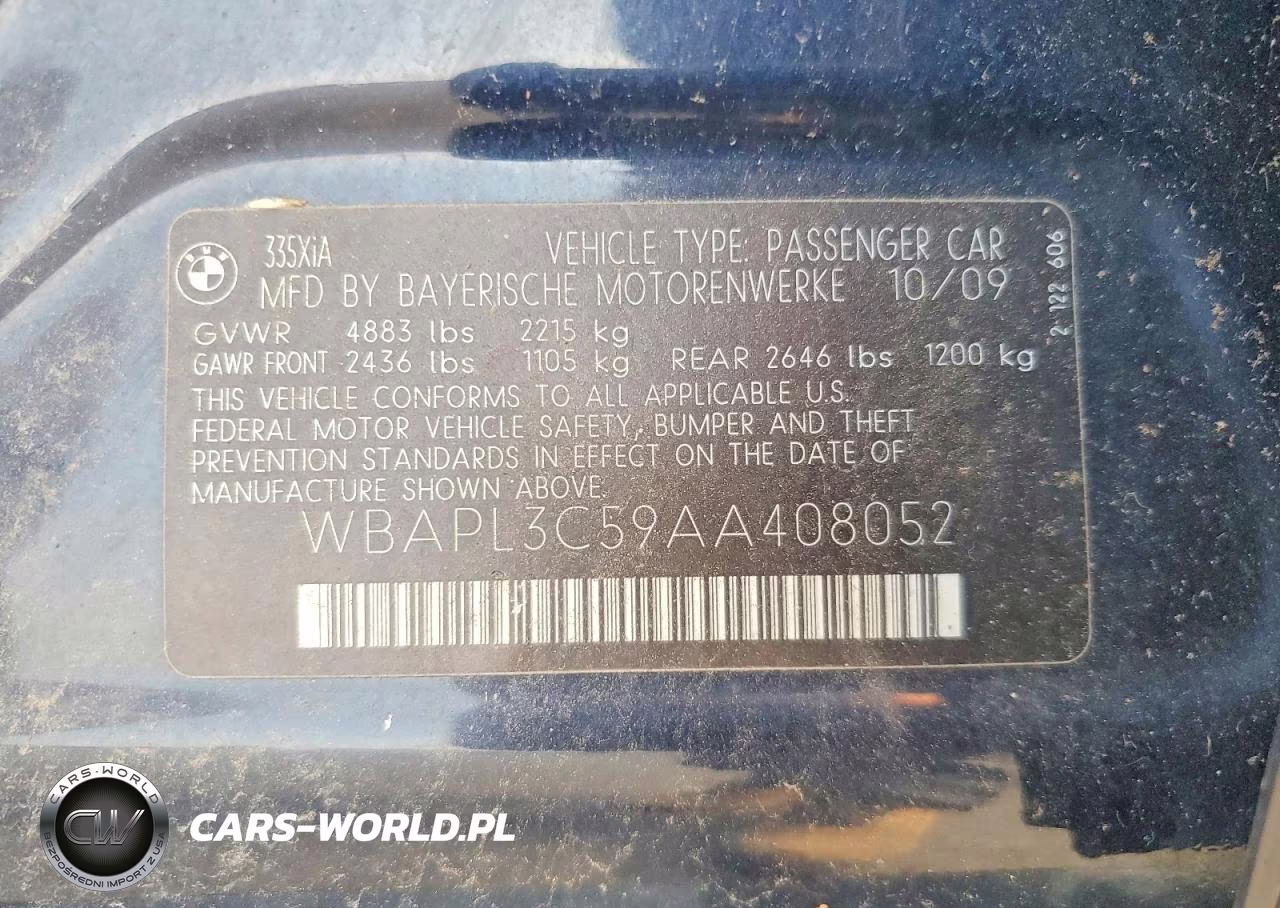2010 BMW 3 Series VIN:WBAPL3C59AA408052 - 12