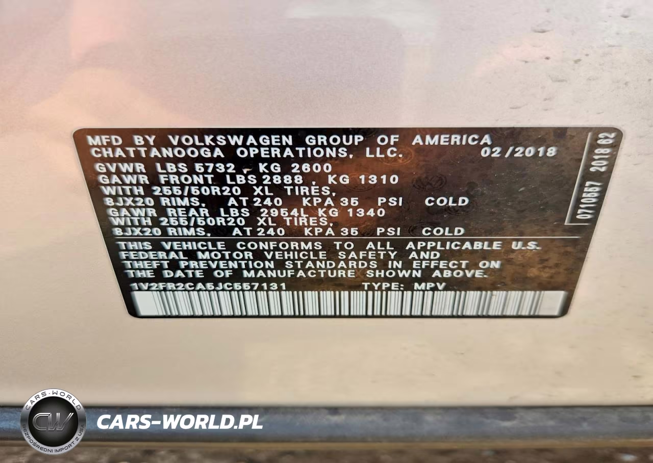 2018 Volkswagen Atlas Se VIN:1V2FR2CA5JC557131 - 13