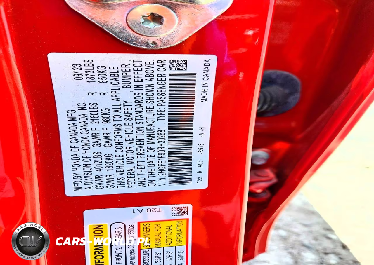 2024 Honda Civic Touring VIN:2HGFE1F90RH302681 - 12