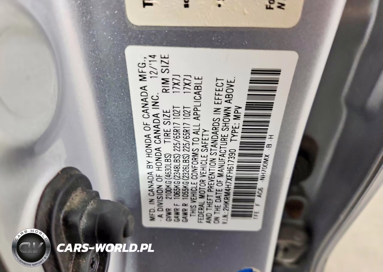 2015 Honda Cr-V Exl VIN:2HKRM4H7XFH617390 - 13