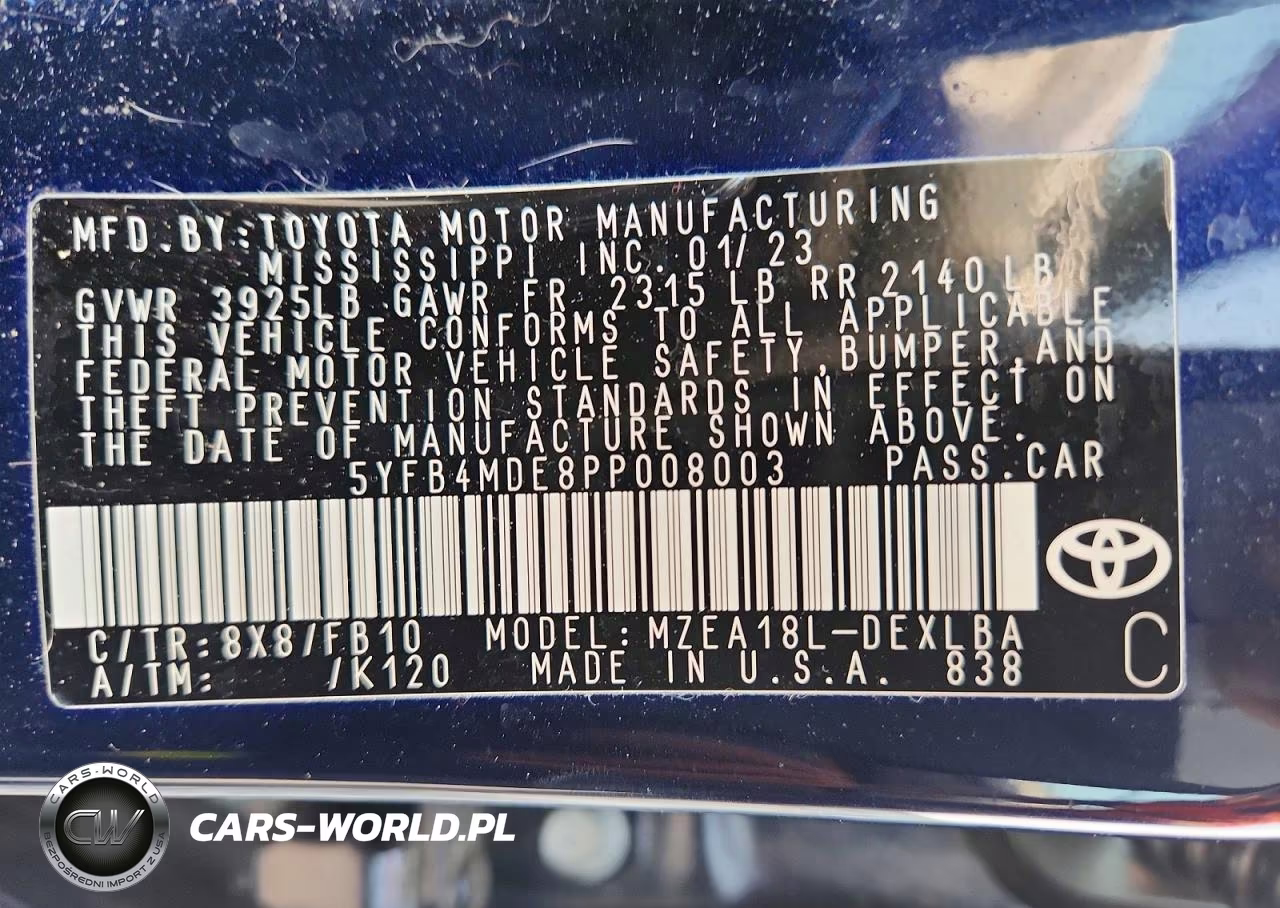 2023 Toyota Corolla Le VIN:5YFB4MDE8PP008003 - 12