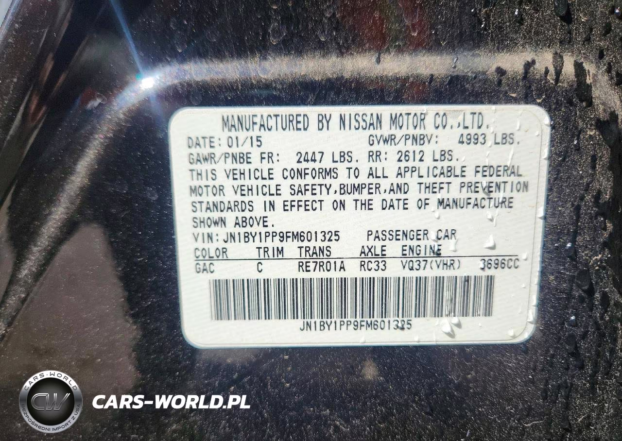 2015 Infiniti Q70L 3.7 VIN:JN1BY1PP9FM601325 - 12
