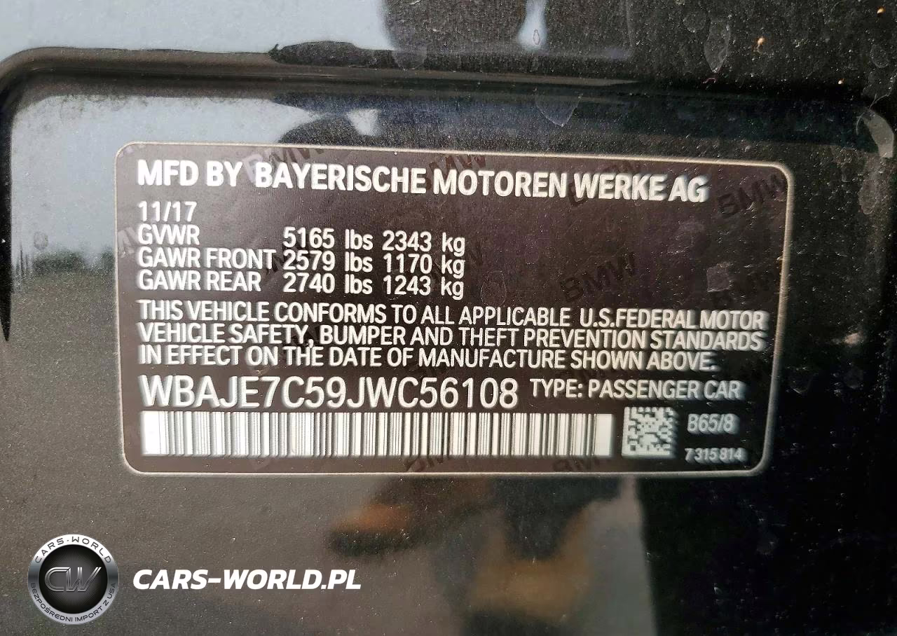 2018 BMW 540 Xi VIN:WBAJE7C59JWC56108 - 12