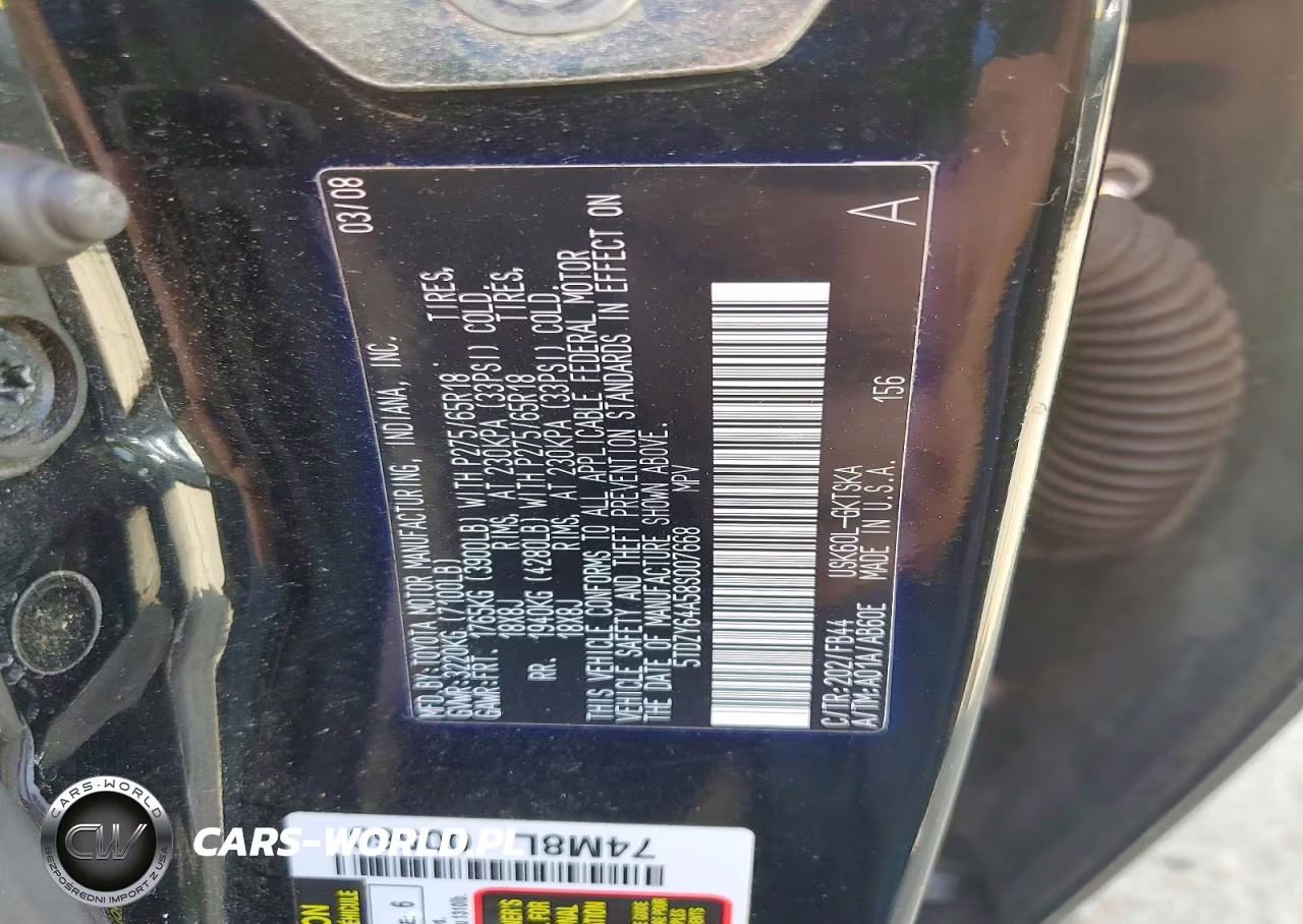 2008 Toyota Sequoia Sr5 VIN:5TDZY64A58S007668 - 13