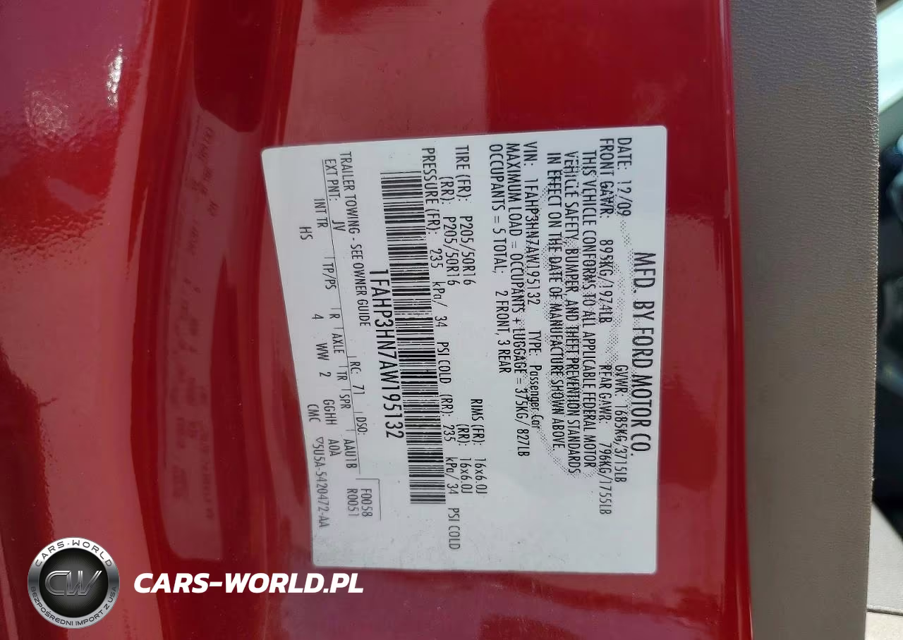 2010 Ford Focus Sel VIN:1FAHP3HN7AW195132 - 12
