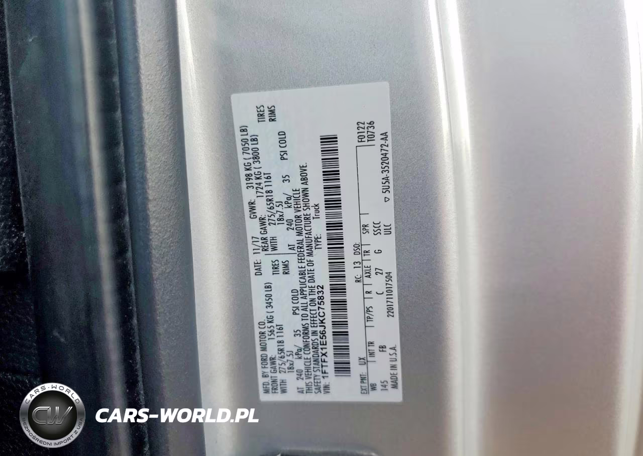 2018 Ford F150 Super Cab VIN:1FTFX1E56JKC75832 - 12