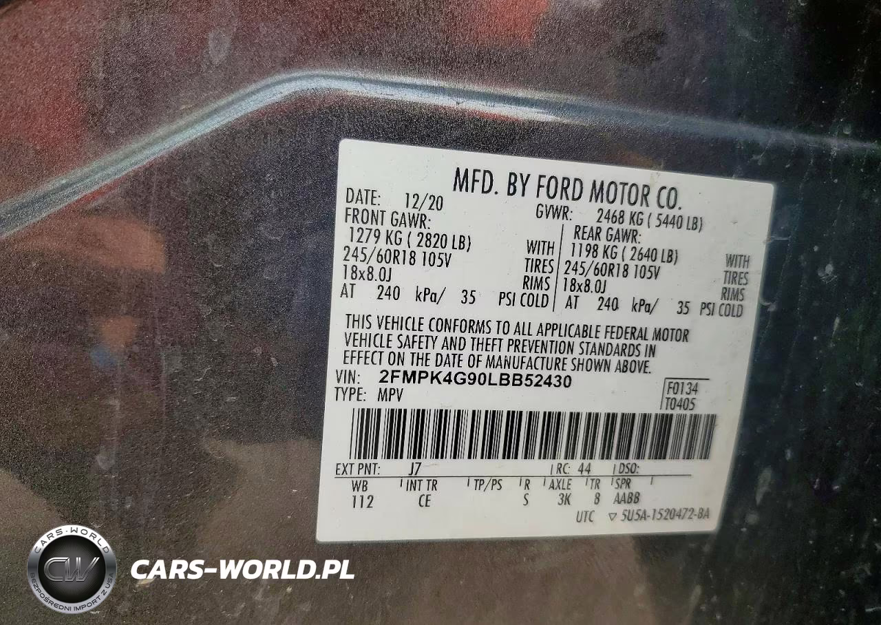 2020 Ford Edge Se VIN:2FMPK4G90LBB52430 - 13