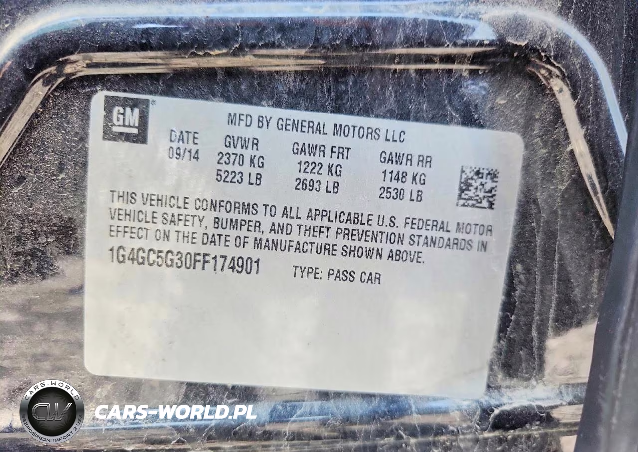 2015 Buick Lacrosse VIN:1G4GC5G30FF174901 - 12