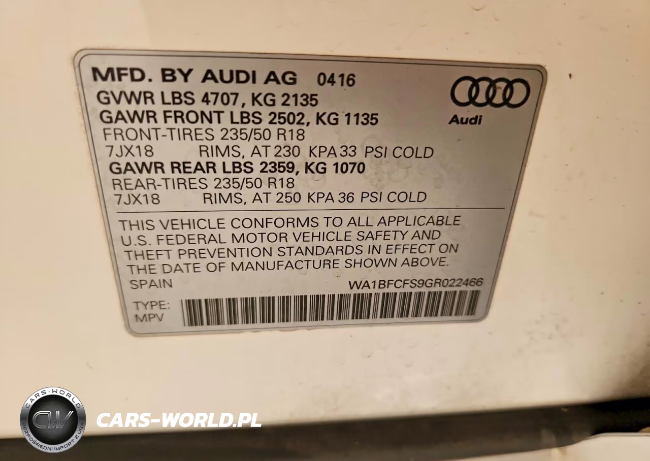 2016 Audi Q3 Premium Plus VIN:WA1BFCFS9GR022466 - 13