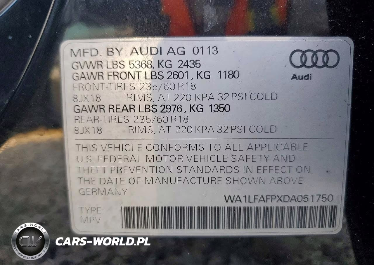 2013 Audi Q5 Premium Plus VIN:WA1LFAFPXDA051750 - 13