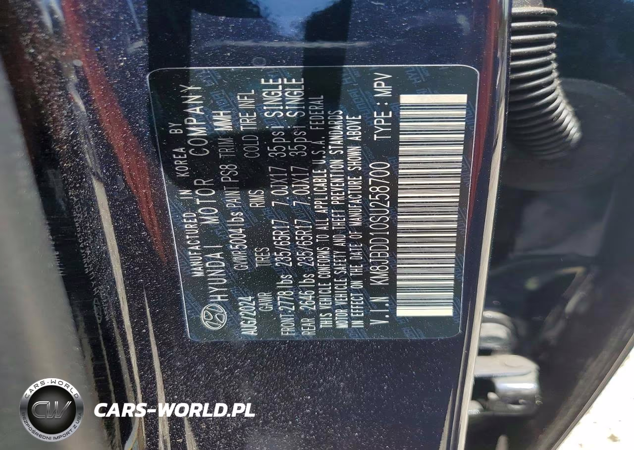 2025 Hyundai Tucson Blue VIN:KM8JBDD10SU258700 - 12