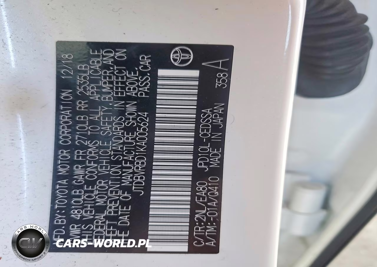 2019 Toyota Mirai Base VIN:JTDBVRBD1KA005624 - 12