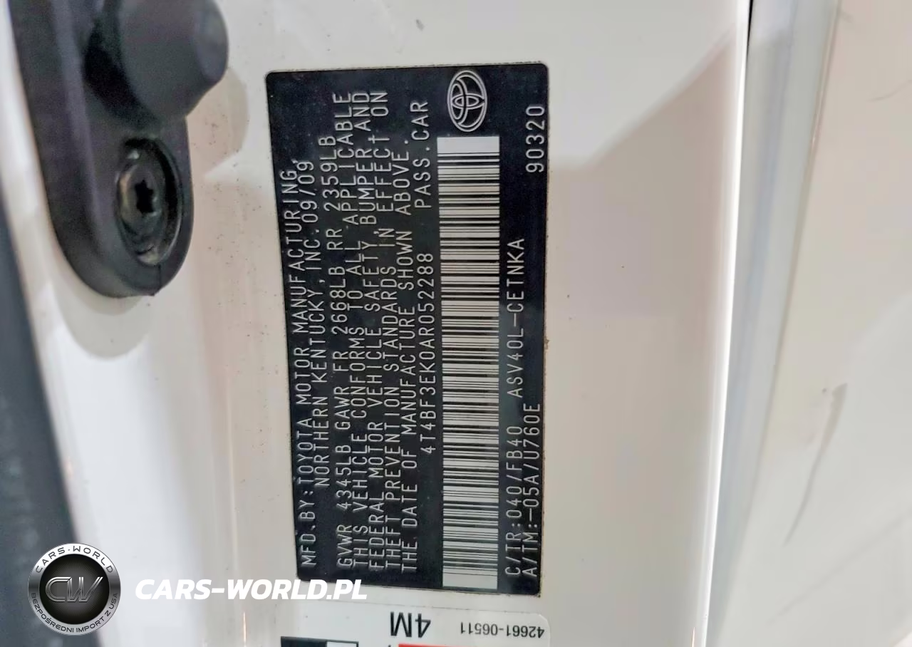 2010 Toyota Camry Le VIN:4T4BF3EK0AR052288 - 12