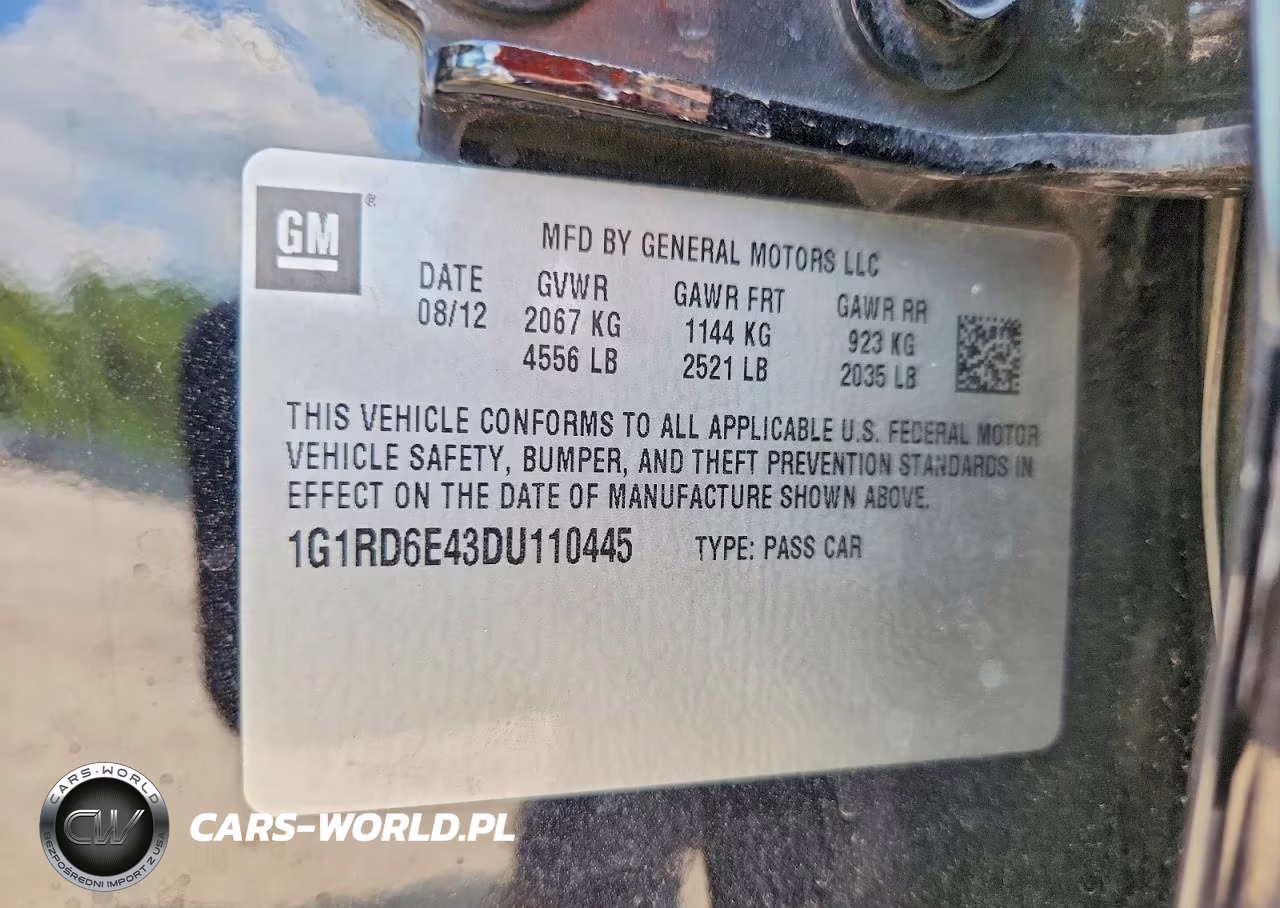 2013 Chevrolet Volt VIN:1G1RD6E43DU110445 - 12