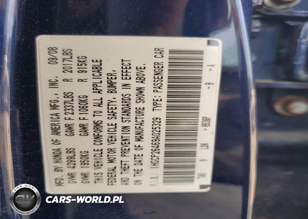 2009 Honda Accord Lxp VIN:1HGCP26469A025329 - 12