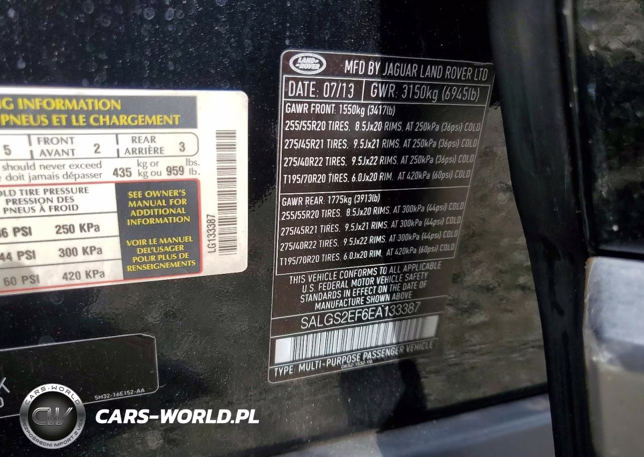 2014 Land Rover Range Rover Supercharged VIN:SALGS2EF6EA133387 - 13
