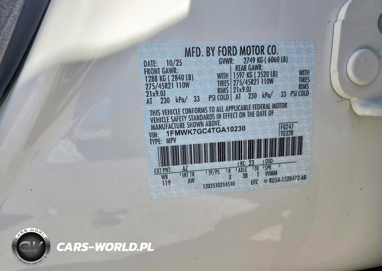 2026 Ford Explorer St VIN:1FMWK7GC4TGA10230 - 13