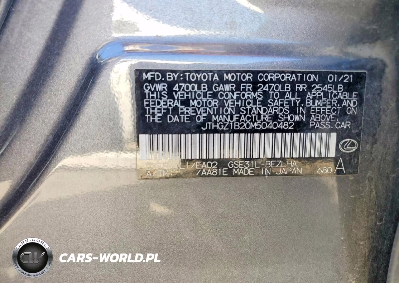 2021 Lexus Is 350 F Sport VIN:JTHGZ1B20M5040482 - 12