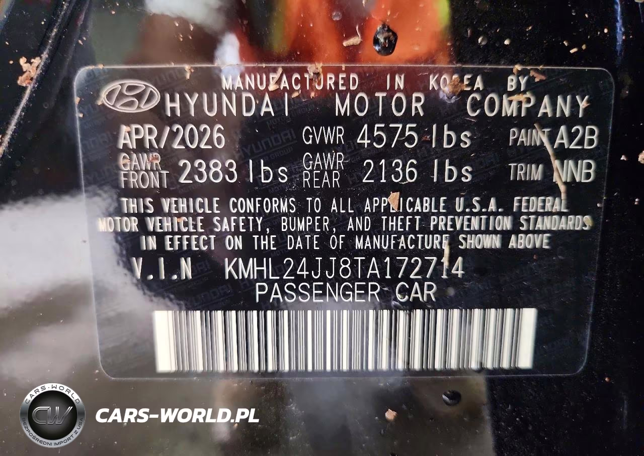 2026 Hyundai Sonata Hybrid Blue VIN:KMHL24JJ8TA172714 - 12