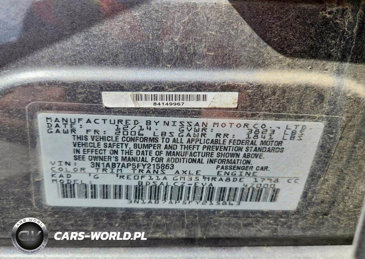 2015 Nissan Sentra S VIN:3N1AB7AP5FY215863 - 13