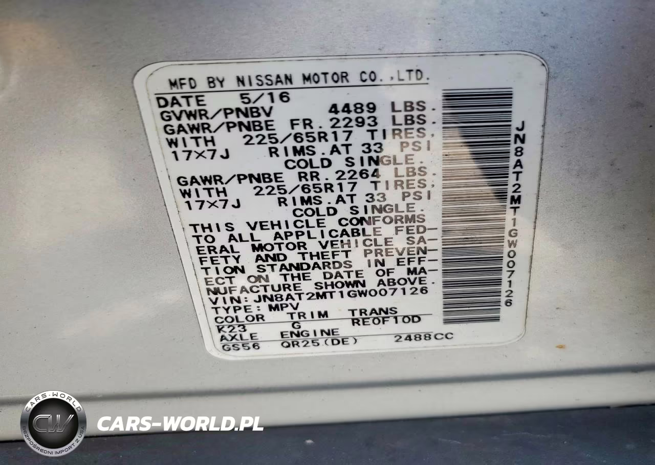 2016 Nissan Rogue S VIN:JN8AT2MT1GW007126 - 12