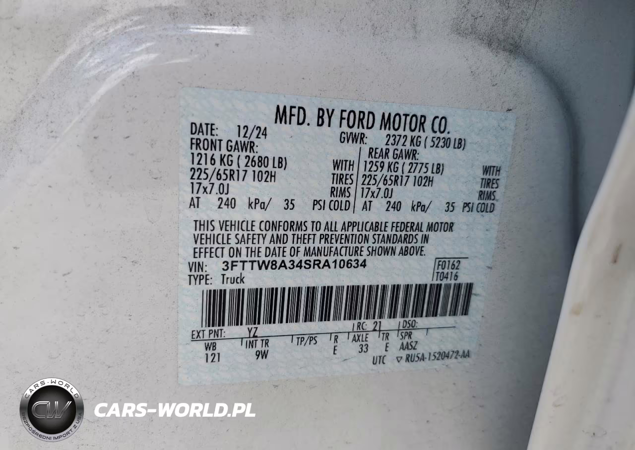 2025 Ford Maverick Xl VIN:3FTTW8A34SRA10634 - 12