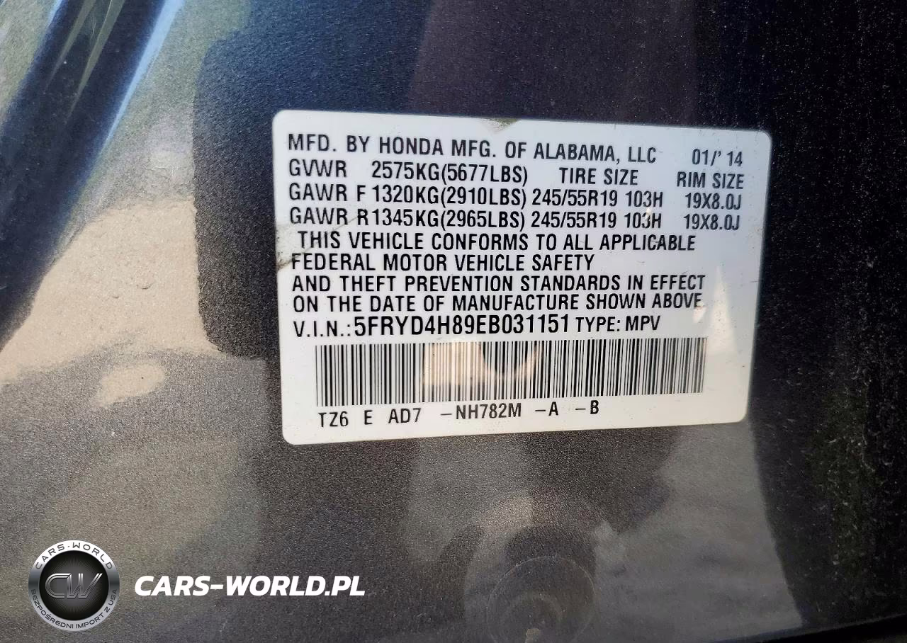 2014 Acura Mdx Advance VIN:5FRYD4H89EB031151 - 13