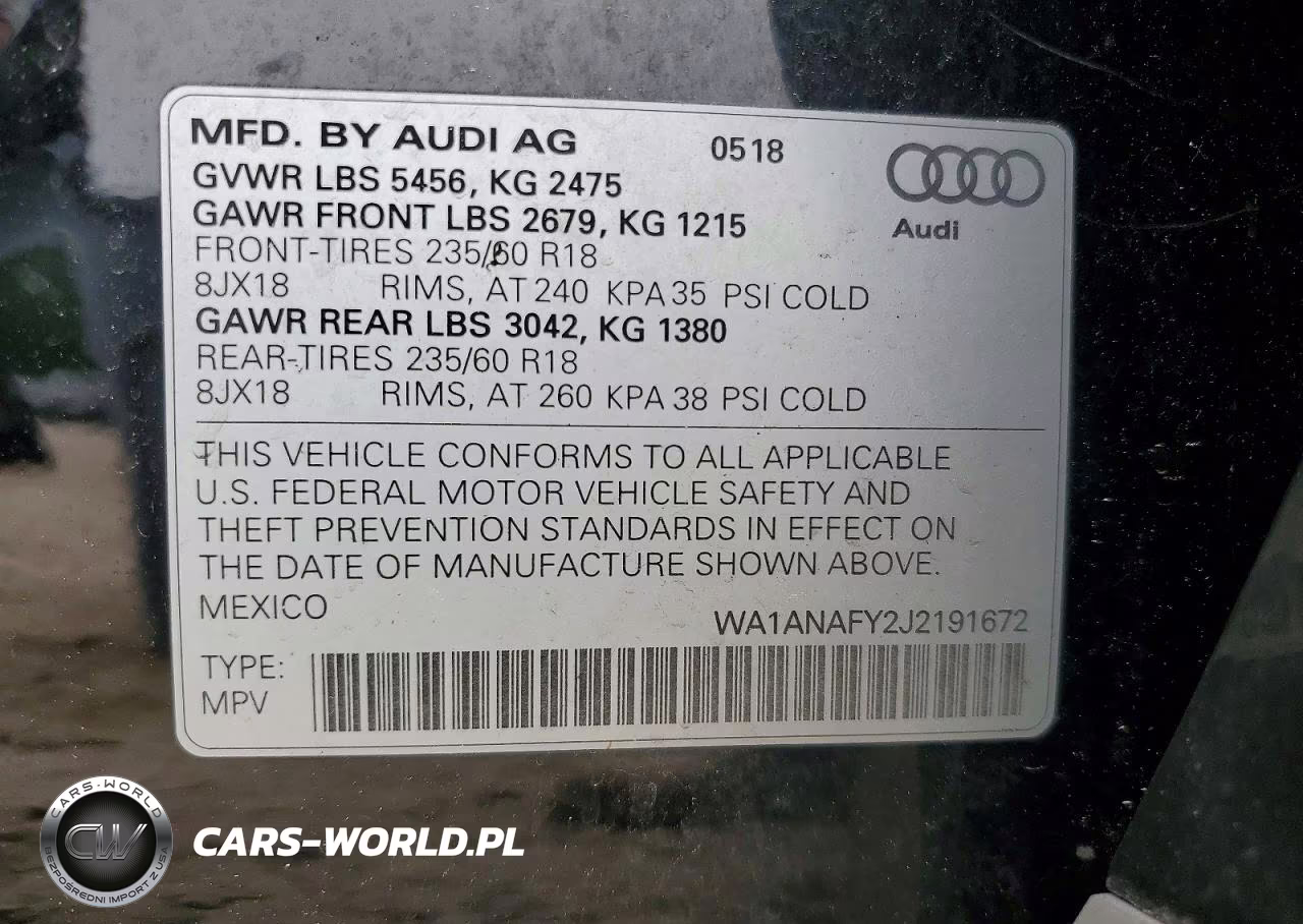 2018 Audi Q5 Premium VIN:WA1ANAFY2J2191672 - 14