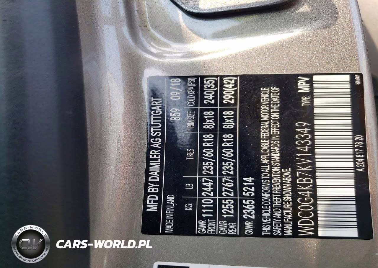 2019 Mercedes-Benz Glc 300 4Matic VIN:WDC0G4KB7KV143349 - 13