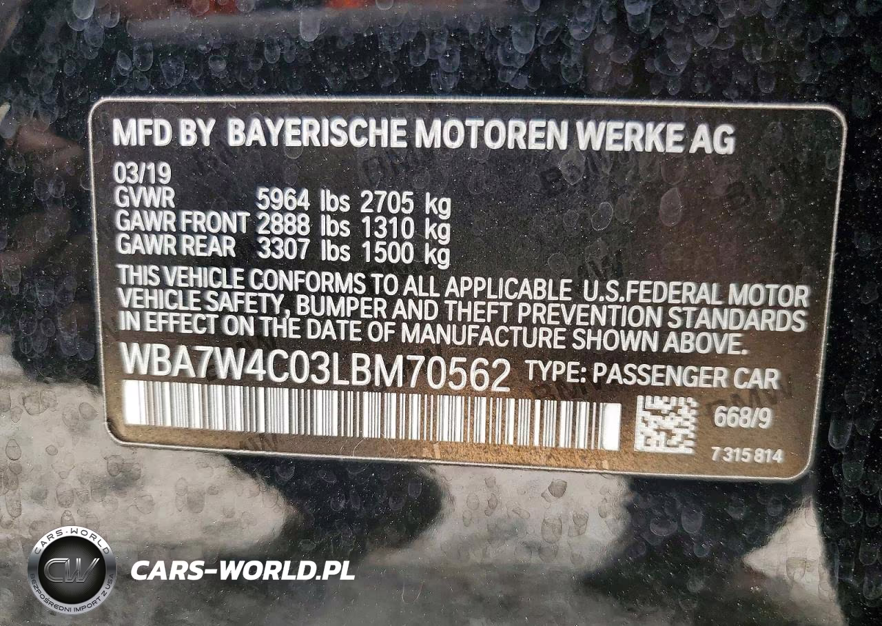 2020 BMW 745Xe VIN:WBA7W4C03LBM70562 - 12