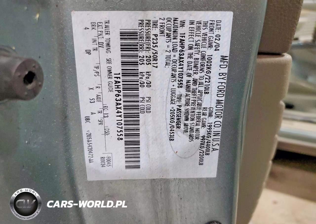 2004 Ford Thunderbird Pacific Coast VIN:1FAHP63AX4Y107558 - 12