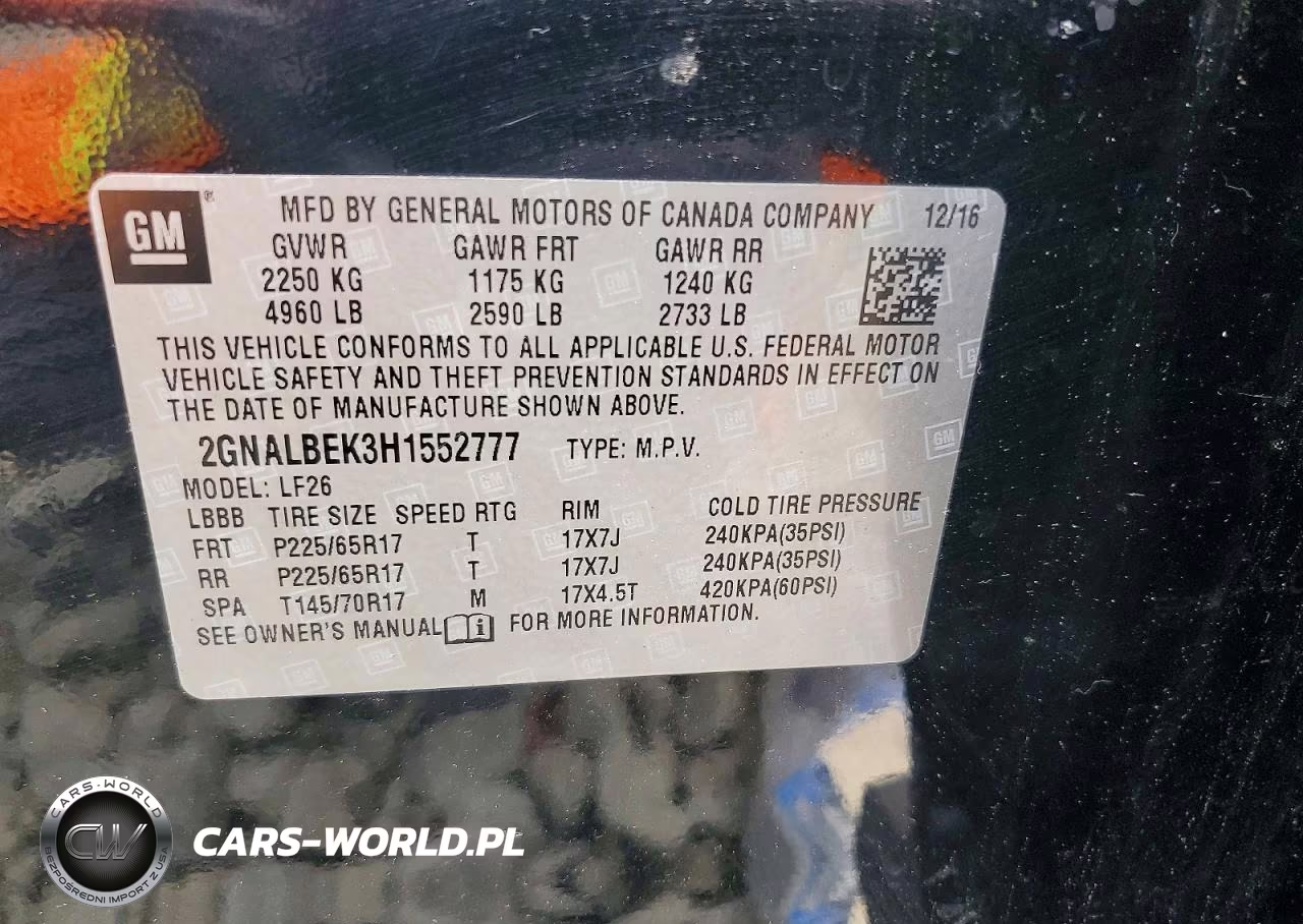 2017 Chevrolet Equinox Ls VIN:2GNALBEK3H1552777 - 13