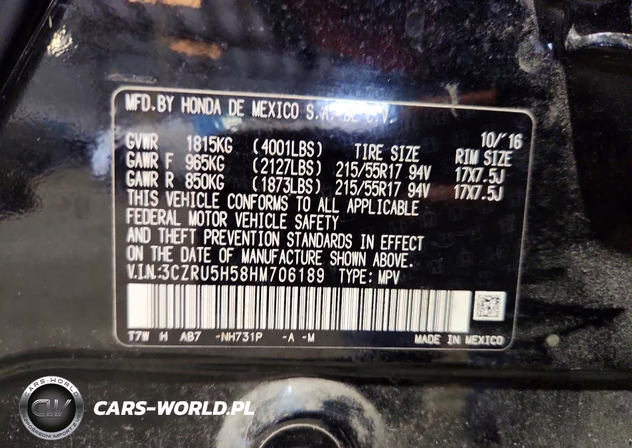 2017 Honda Hr-V Ex VIN:3CZRU5H58HM706189 - 13