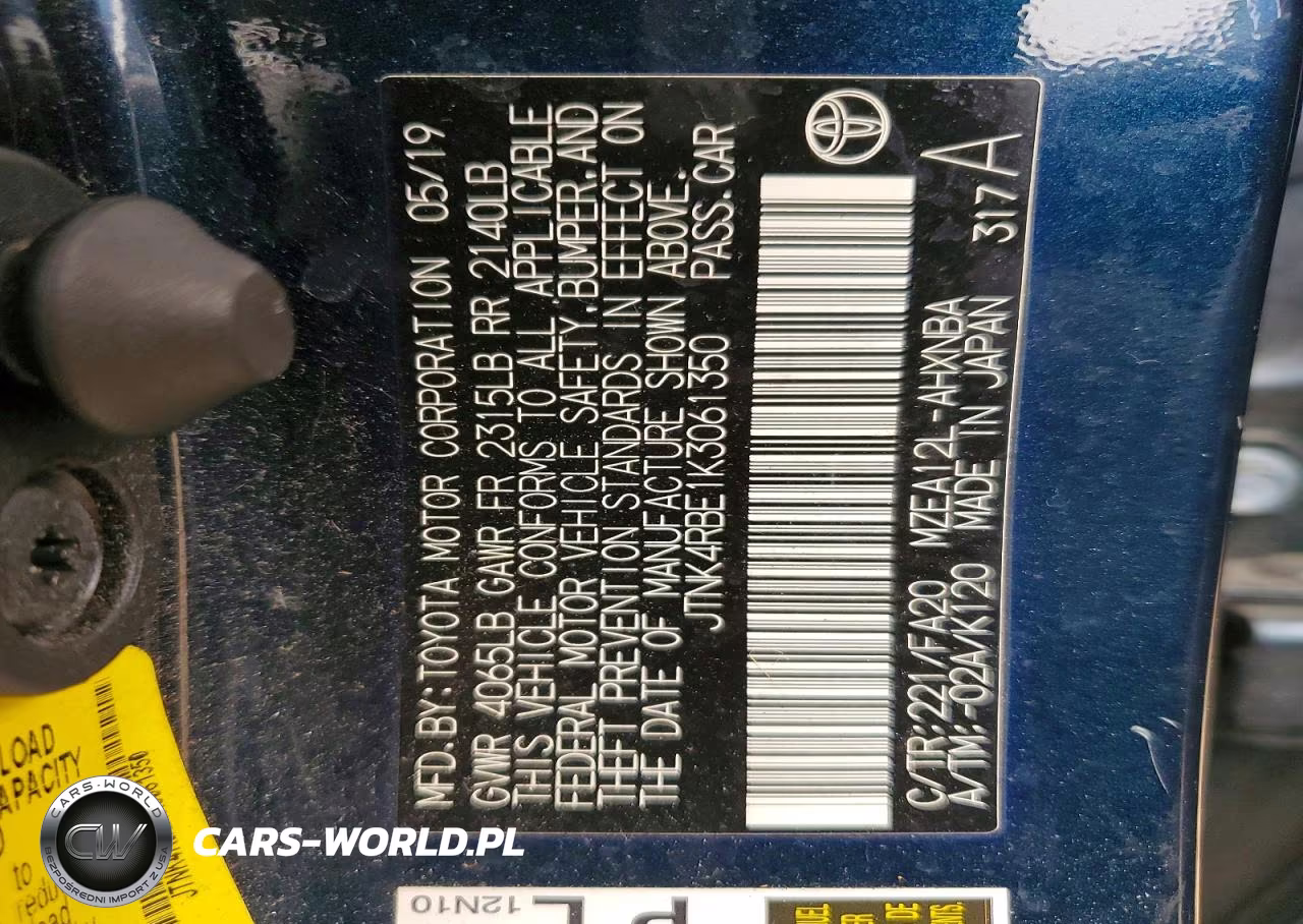 2019 Toyota Corolla Hatchback Se VIN:JTNK4RBE1K3061350 - 12