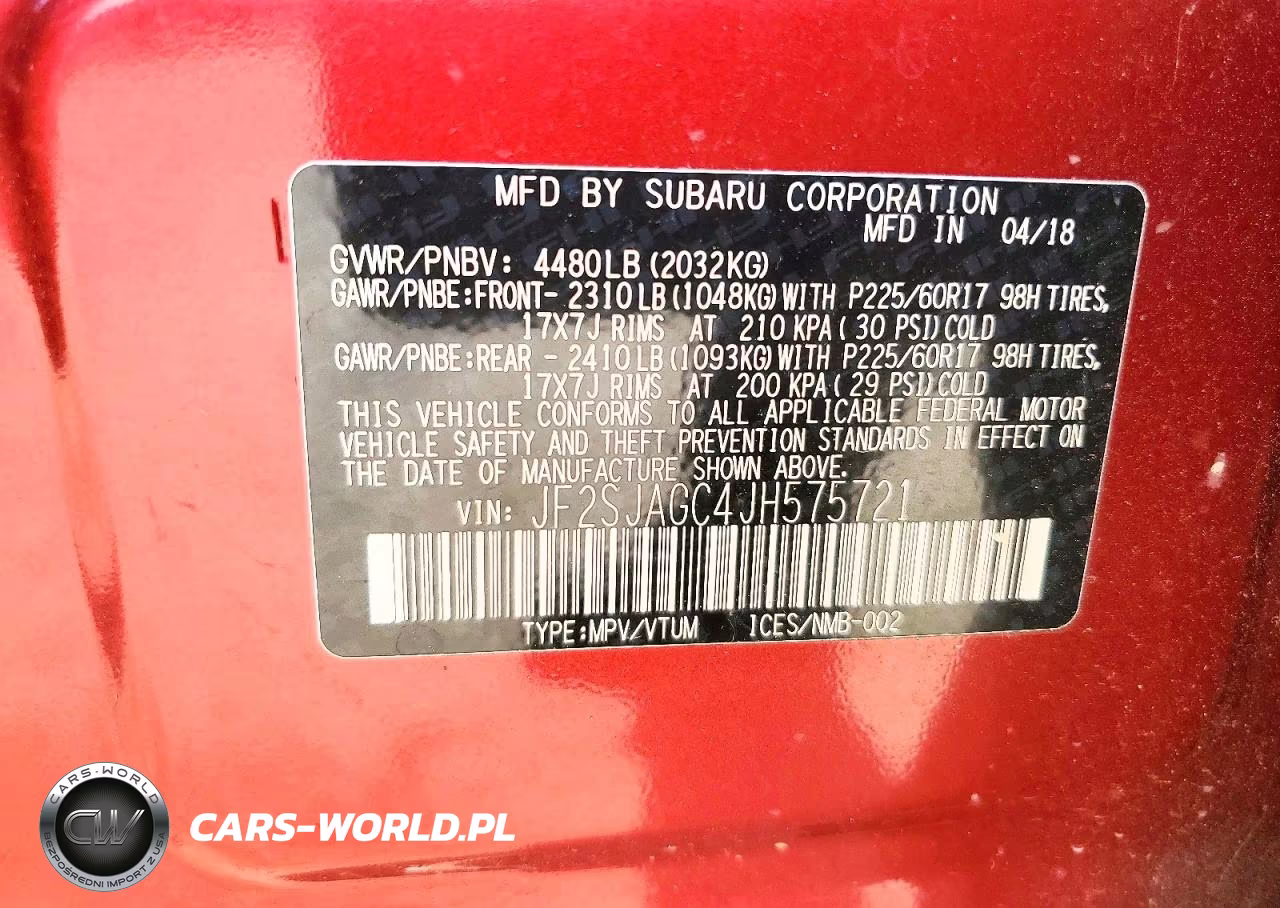 2018 Subaru Forester 2.5I Premium VIN:JF2SJAGC4JH575721 - 13