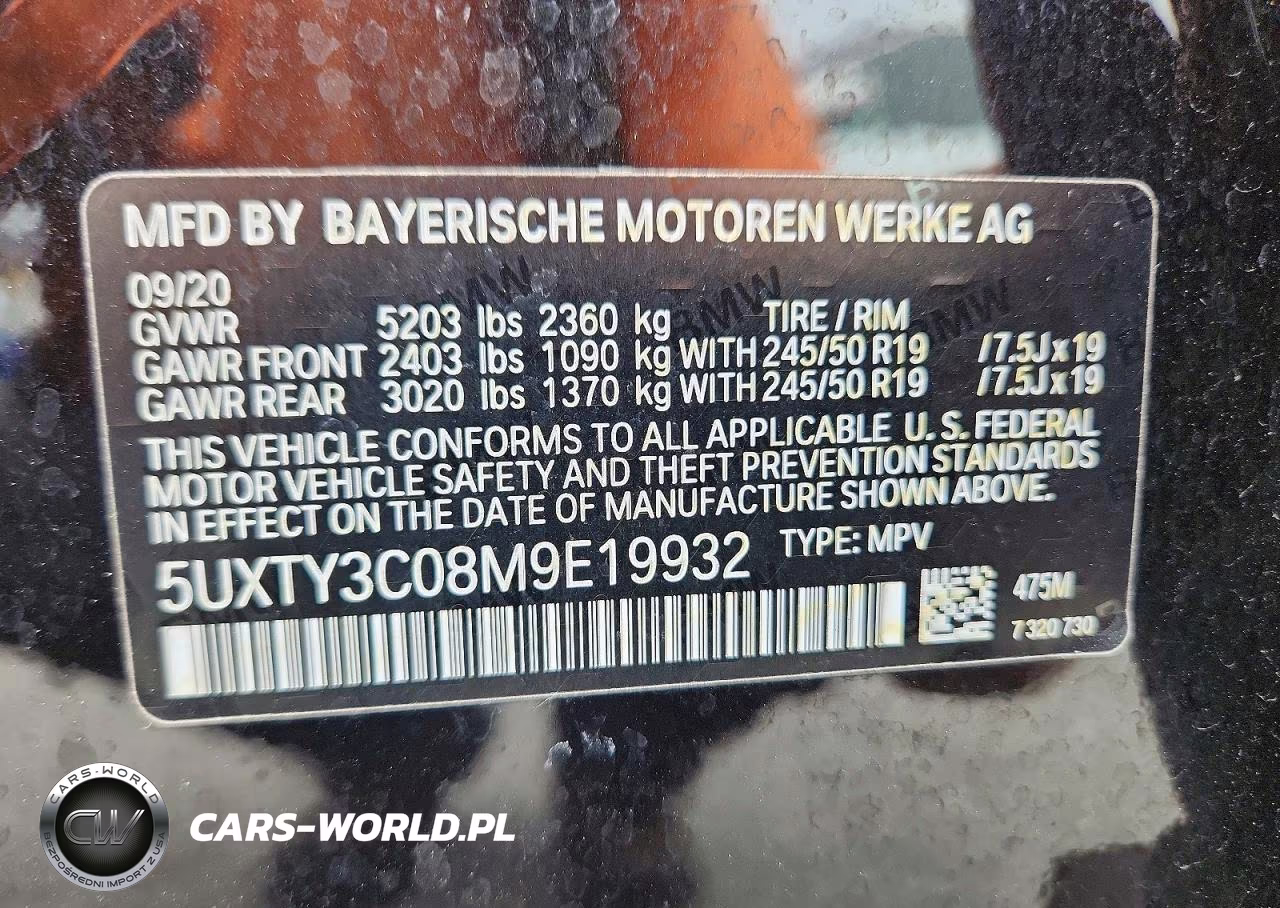 2021 BMW X3 Sdrive30I VIN:5UXTY3C08M9E19932 - 13