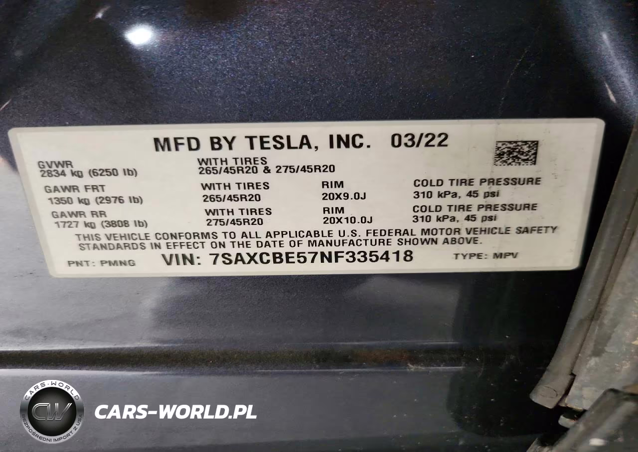 2022 Tesla Model X VIN:7SAXCBE57NF335418 - 13