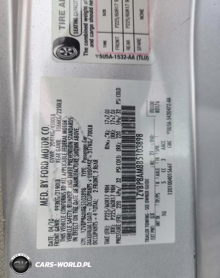 2011 Ford Mustang VIN:1ZVBP8AM8B5103898 - 12