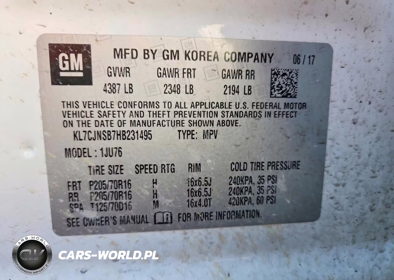 2017 Chevrolet Trax Ls VIN:KL7CJNSB7HB231495 - 13