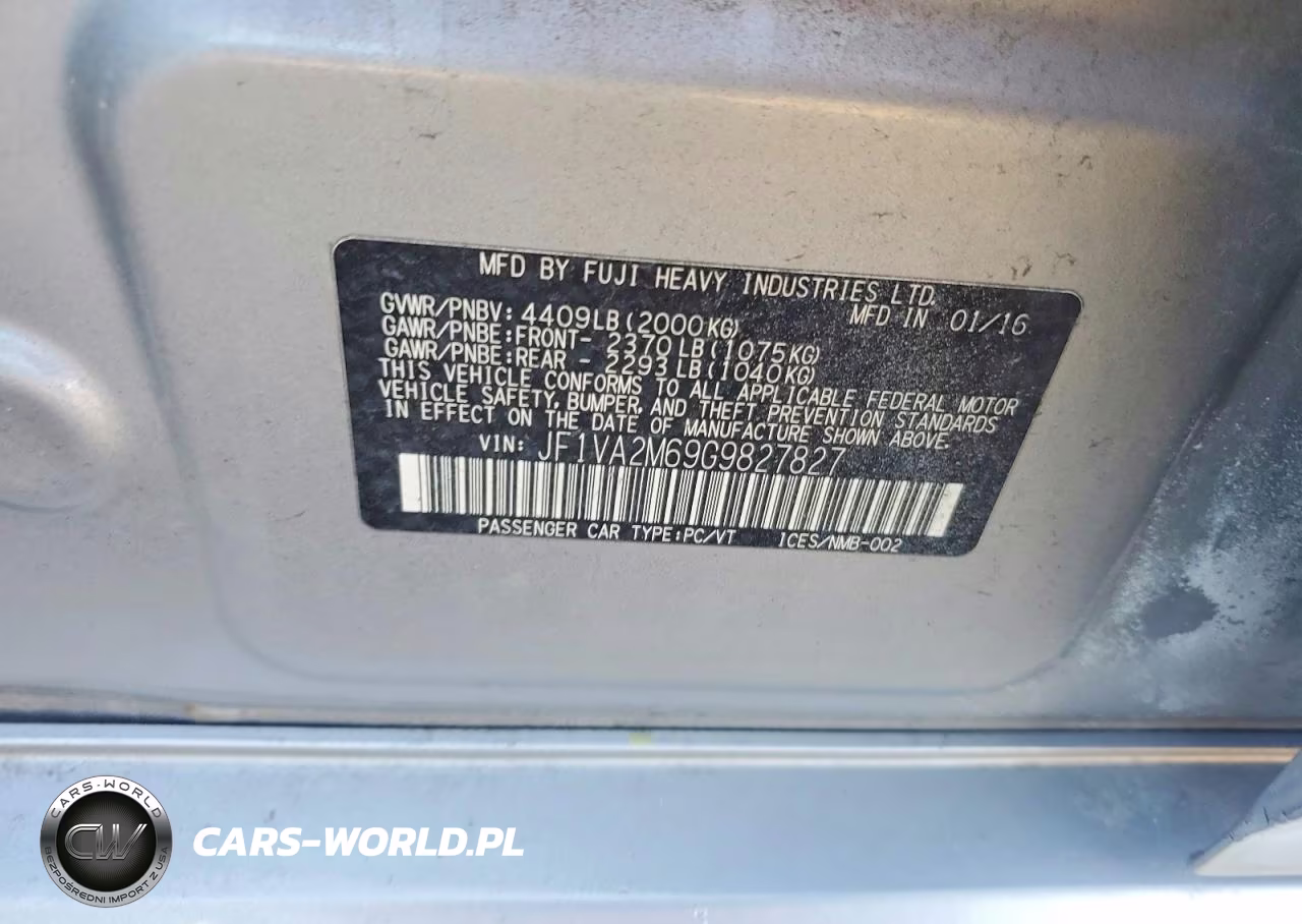 2016 Subaru Wrx Sti VIN:JF1VA2M69G9827827 - 12