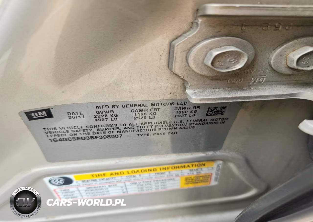 2011 Buick Lacrosse Cxl VIN:1G4GC5ED3BF398007 - 12