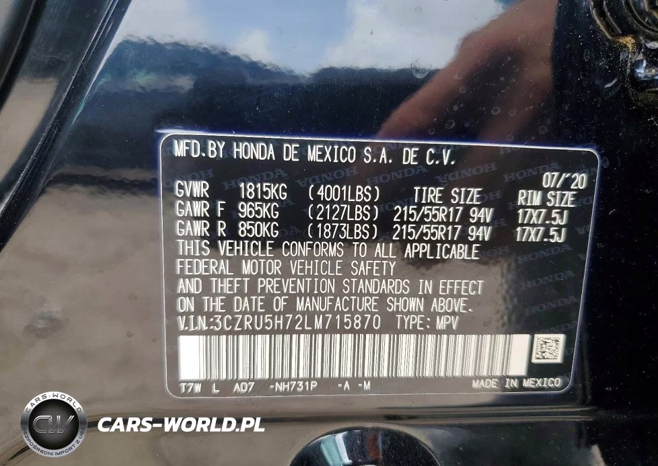 2020 Honda Hr-V Exl VIN:3CZRU5H72LM715870 - 14