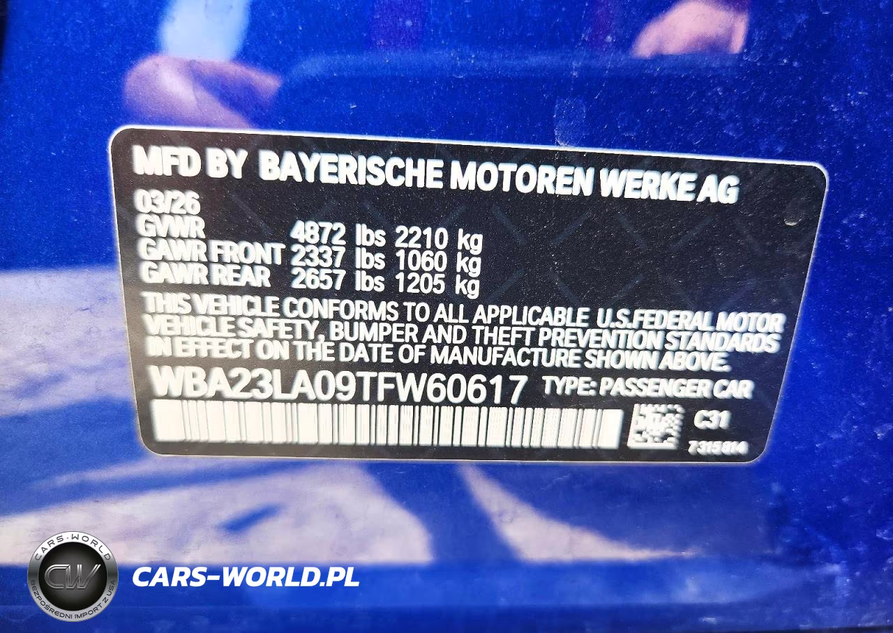 2026 B M W 3 Series 4D Sedan 330I xDrive Msport VIN:WBA23LA09TFW60617 - 12