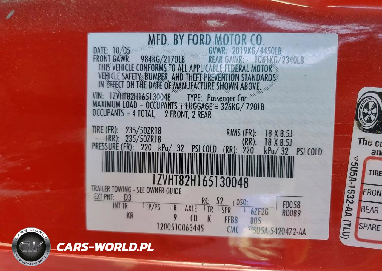 2006 Ford Mustang Gt VIN:1ZVHT82H165130048 - 12